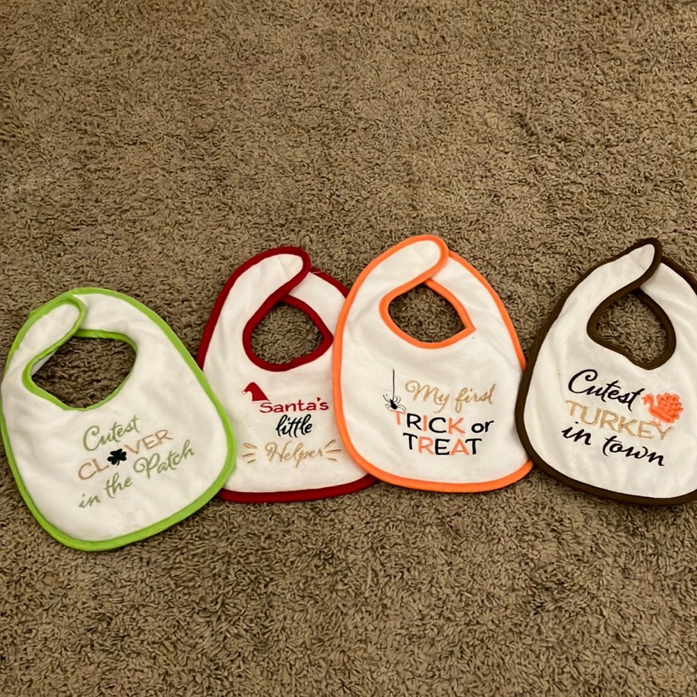 Four holiday bibs